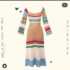 VRG GRL work of art crochet maxi dress / multi